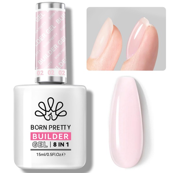BORN PRETTY Builder Gel, 8 in 1 Clear Gel, 0.5