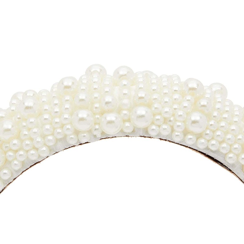 Diademas acolchadas de perlas para mujer, diseños de diamantes de