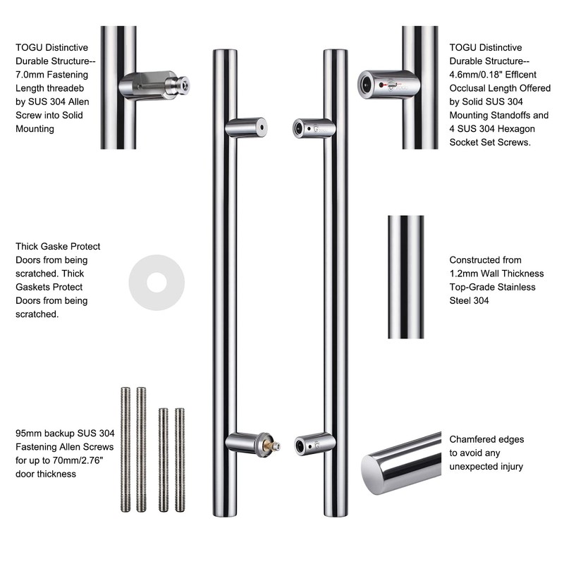 Togu TG-6012 24 inches Solid Standoffs Heavy-Duty Commercial Grade-304 Stainless