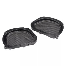 Unbranded Black Thick Mesh Front Fairing Speaker Grilles Fit For Harley Road Glide 98-2013