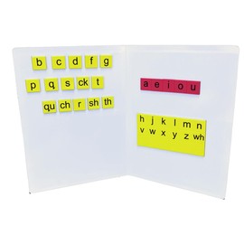 Foam Phonics Magnetic Foam Reading Tiles with Folding Magnetic Board –Homeschool and Classroom Portable Magnetic Manipulative Set (Kindergarten)
