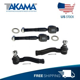 Takama 4Pcs Front Inner & Outer Tie Rod Ends Set For Lexus LX470 Toyota Land Cruiser 03