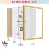 97 Decor Wood Picture Frames 5x7-3 Pack Beige 5x7 Frame
