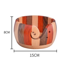 TEMU-SC Wooden Yarn Bowl for Crochet, Knitting Bowl Wool for DIY Knitting Crocheting Accessories(Without Cover)(Three-Coloured)(15 * 8cm)
