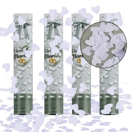 XiXiRan Confetti Cannon White x 4 Pieces, Wedding Confetti Bomb, Confetti Popper Wedding, Party Popper Birthday, Confetti Gun Set, Confetti Cannons, Birthday Confetti Cannon