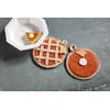 Mud Pie Crochet Pot Holder, 8" dia, Pumpkin Pie