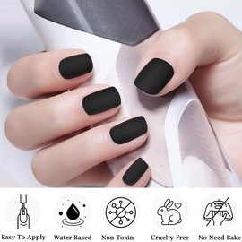 Black Nail Polish Black Matte Nail Polish Quick-drying Black Matte Nail Varnish Water Based Formula Long Lasting Black Nail Varnish Matte Gel Nail Polish Breathable Nail Polish Home Nail Art