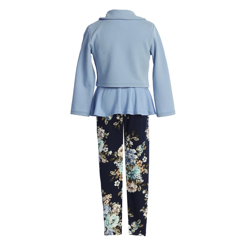 Conjunto de ropa de 4 piezas para niña, Azul claro,