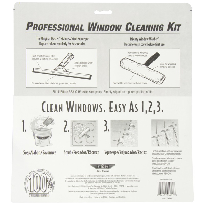 Ettore 04991 Products 2-Step Squeegee Scrubber Combo Blue 12 In