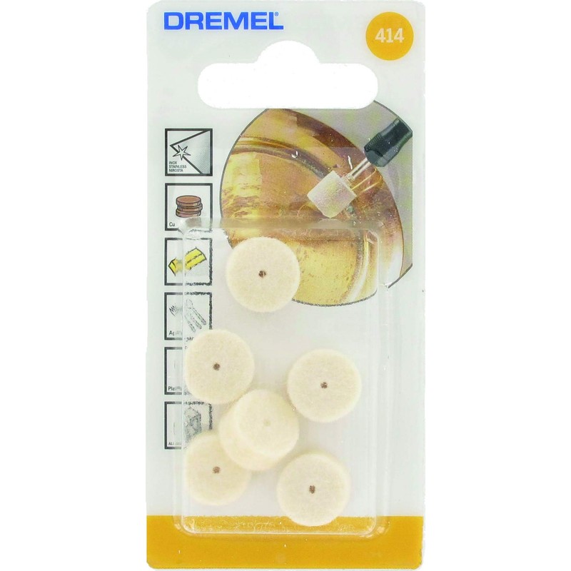 Dremel 414 Polishing Wheels Multipack, 6 Cylindrical Shaped Polishing Wheels