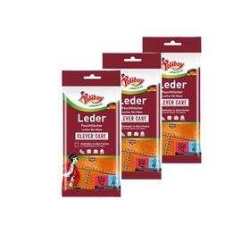 Poliboy Leather Wipes Perfect Cleaning for Smooth and Artificial Leather Pack of 3 - 3 x 20 Wipes Made in Germany