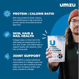 UMZU zuCollagen Multi Collagen Protein Powder, Chocolate – 5 Collagen Types I II III V X – High Protein Low Calorie Supplement for Hair Growth Skin Elasticity Joint Health and Daily Recovery Support