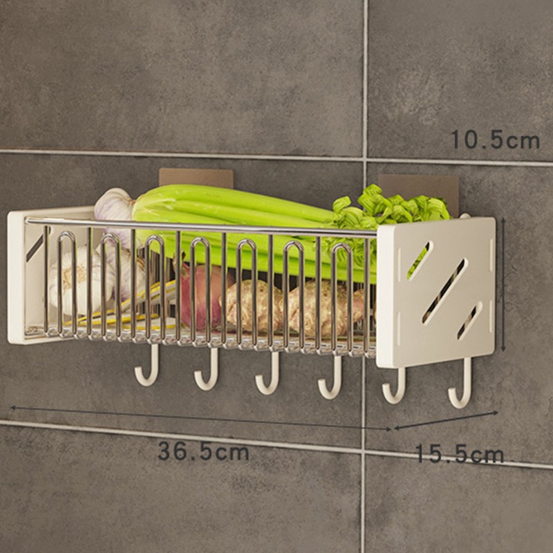 Kitchen Wall Mounted Shelf Multifunctional Hanging Drainage Organizer Basket for