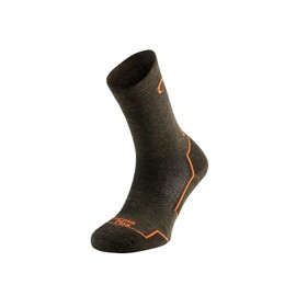 LURBEL Agres Five Merino Wool Socks, Outdoor Socks, Thermal Socks, Trekking Socks, Breathable Socks, Background/Orange