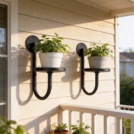 Wall Plant Holder Set of 2 for Outdoor, Metal Hanger