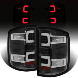 HECASA LED Tail Lights Compatible with 2014-2018 Silverado 1500 2500HD 3500HD Replacement for 23141274 23141275 Left & Right Clear Lens Black Housing