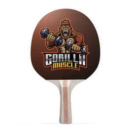 TigerTail Sports Gorilla Muscle Colorful Design Ping Pong Paddle, Premium 5 Ply Table Tennis Racket (Black on Back)