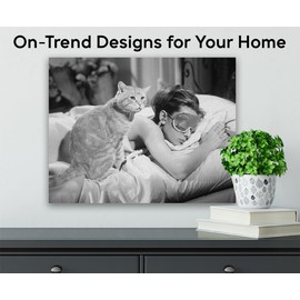 Audrey Hepburn in Breakfast at Tiffany's 18x24 Unframed Print – Chic Feminine Wall Decor for Cozy Bedrooms, Living Rooms, Offices, Dorms & Lounges – Vintage Hollywood Glamour & Cat Lover Artwork