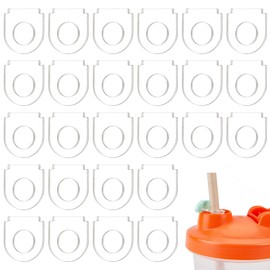 BENECREAT Pack of 270 Acrylic Straw Charm Holders, Arch Clesr Cup Straw Charm Connector, Straw Charm Clips for Tumbler Cup, Straw Decor DIY Accessories, Acrylic, No Gemstone