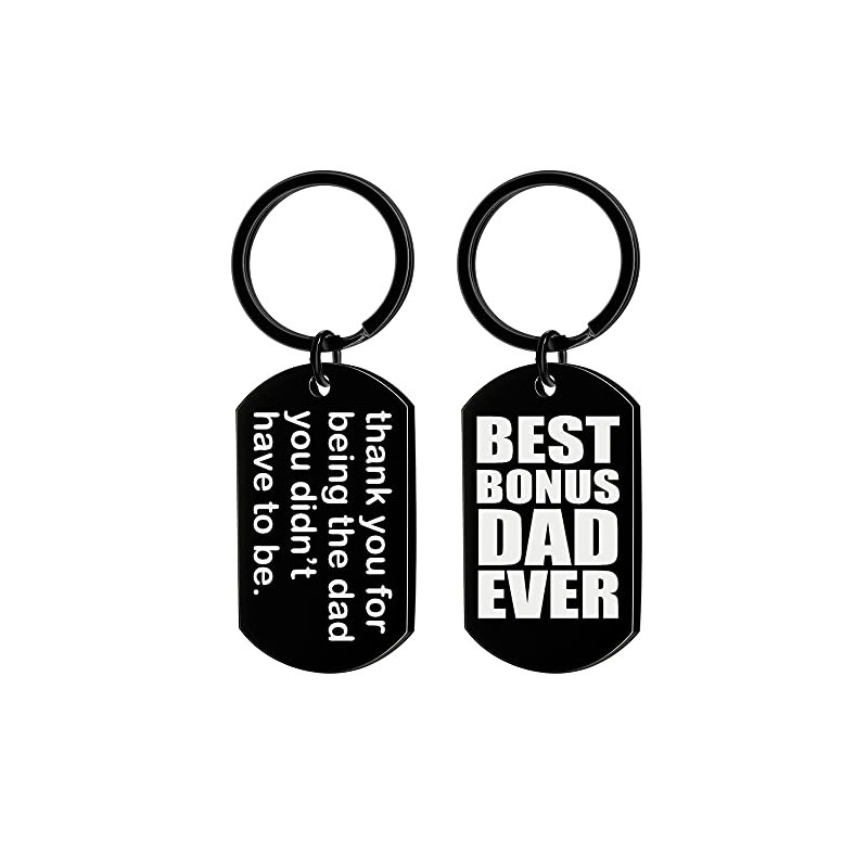 Stepdad Gifts from Stepdaughter Stepson Stepdad Keyring for Stepfather Fathers