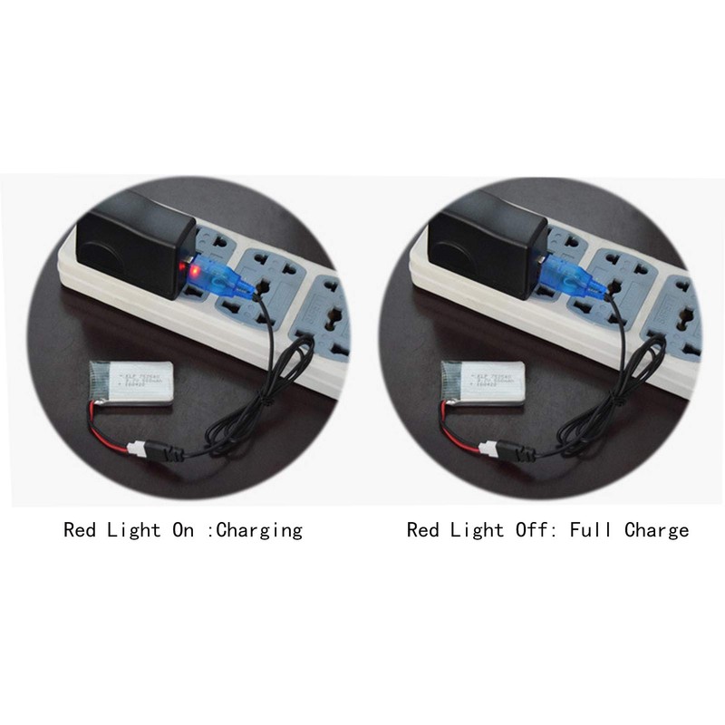 2 Pcs 3.7V 400mAh 20C 752035 Rechargeable Lipo Battery with