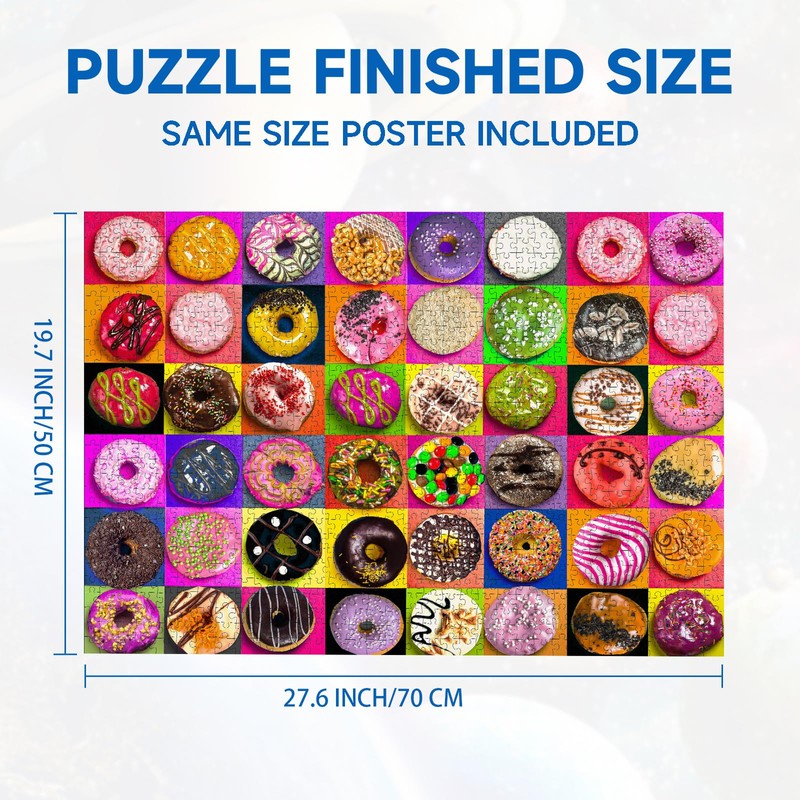 Jigsaw Puzzles 1000 Pieces for Adults, Families (Donuts) Pieces Fit