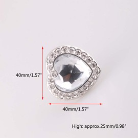 Love Crystal Single Hole Pulls, Drawer Pulls Cabinet Knobs for Living Room, Bedroom, Bathroom, Kitchen, Table, Dresser, Cabinet with Screws (Heart)