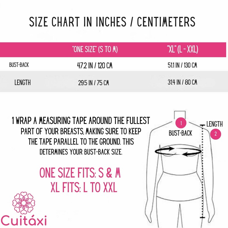 Cuitáxi Traditional Mexican apron for women with pockets beautiful flower