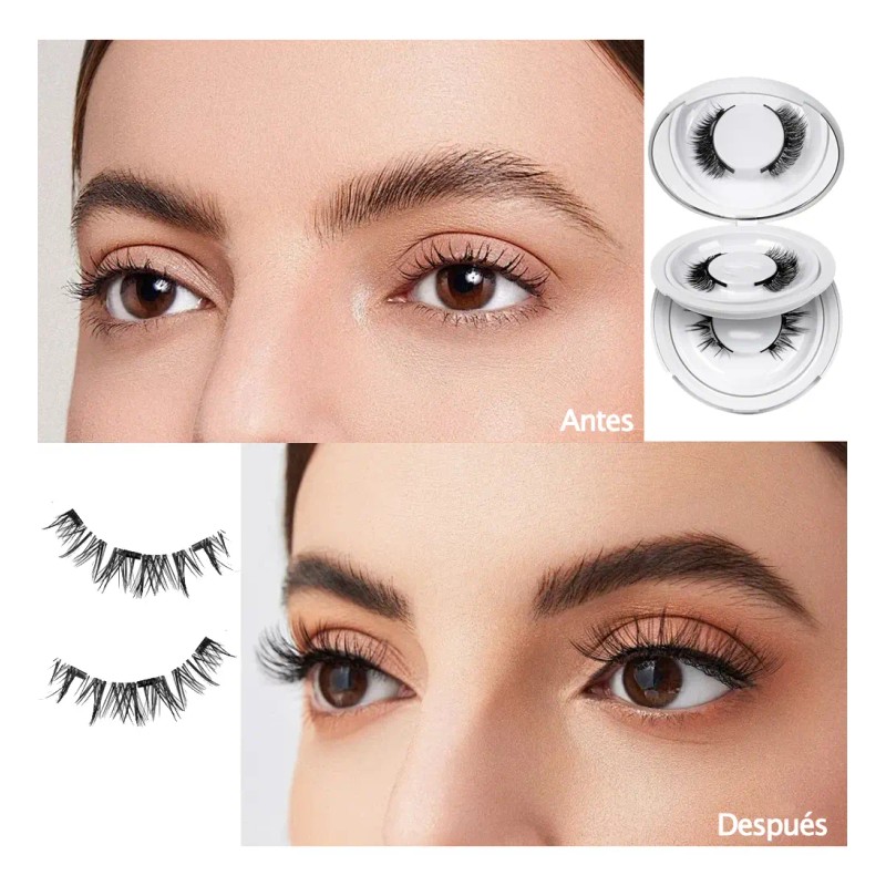 Set De Pestañas Postizas Magnéticas 2 Pares, Con Pinzas