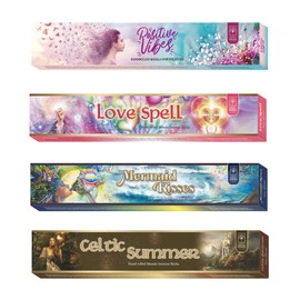 Soul Sticks Hand-Rolled Incense Sticks Variety 4 Pack | 100% Natural Masala Incense Organic Home Fragrance Agarbatti | 15 Grams Per Pack - 60 Grams Total (Medieval Magic)