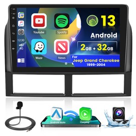 Inefala 2+32G Android 13 Car Stereo Radio for Jeep Grand Cherokee 1999-2004, 9'' HD Touch Screen Compatible with CarPlay Android Auto, AHD Backup Camera, Mirror Link, GPS Navigation, WiFi, DSP