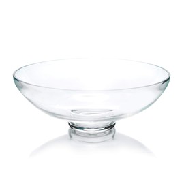 CYS EXCEL Glass Decorative Footed Bowl (H:4.5" D:12") | Fruit Display & Terrarium Bowl | Compote Vase & Kitchen Table Centerpiece