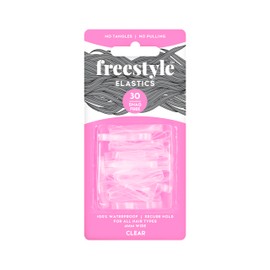 Freestyle Snag Free Elastics, Clear, 4 mm, Large (30-Pieces)