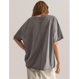 TARSE Summer Tshirts for Women 2024 Crewneck Short Sleeve Loose Fit Well-Made Tops Heather Grey