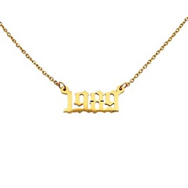 Zotair Year necklaces made from Tarnish free stainless steel 1980-2015 (1989 Gold)