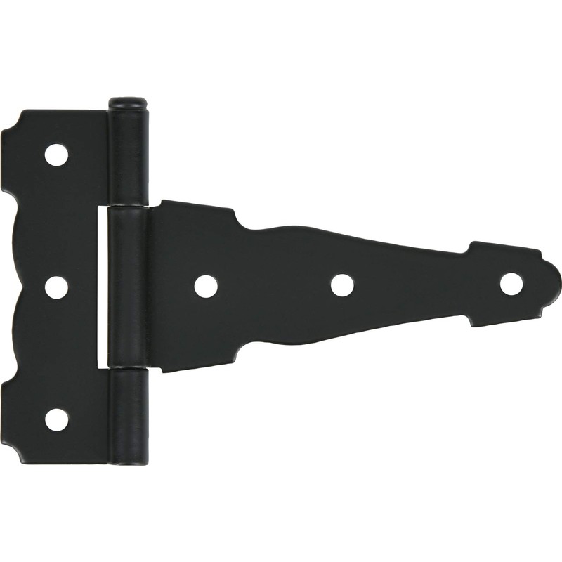 Hardware Essentials 853357 Black Reversible Ornamental T-Hinges (4") - 2