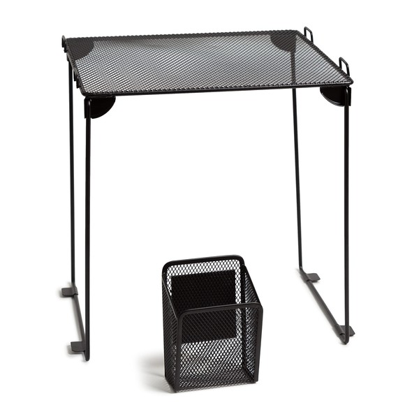 U Brands Black Mesh Locker Organization Kit, Includes Magnetic Cup