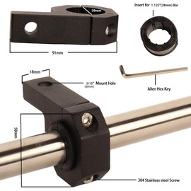 HOUSE TUNING Roll Bar Clamp 1.125 inch (1 1/8"),1.25 inch (1 1/4"),1.375 inch (1 3/8),1.5 inch (1 1/2"),Roof Rollcage Holder for LED Light bar,Fog Lights,Wips