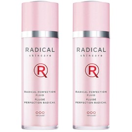 Radical Skincare Perfection Fluid - 2 in 1 Anti-Aging Serum Lotion - Energizes, Brightens, & Blurs Imperfections - For All Skin Types Including Sensitive Skin - Paraben & Cruelty Free (1 oz, 2 Pack)