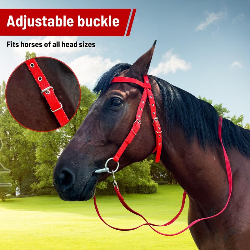 Adjustable Bitless Bridles for Horses, Hobby Horse Bridle,Horse Headstall, Draft