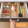 Bamboo Kitchen Drawer Organizer, Wooden Storage Box for Utensil Organizer