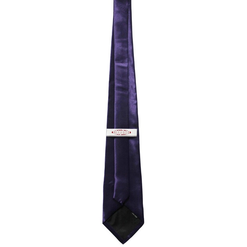 Soophen NEW Mens Necktie SOLID Satin Neck Tie Dark Purple
