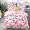 AShanlan Girls' Pink Butterfly Bed Linen, 135 x 200 cm,