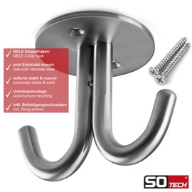 So-Tech® Nele II Undermount Double Hook Real Stainless Steel Double Hook