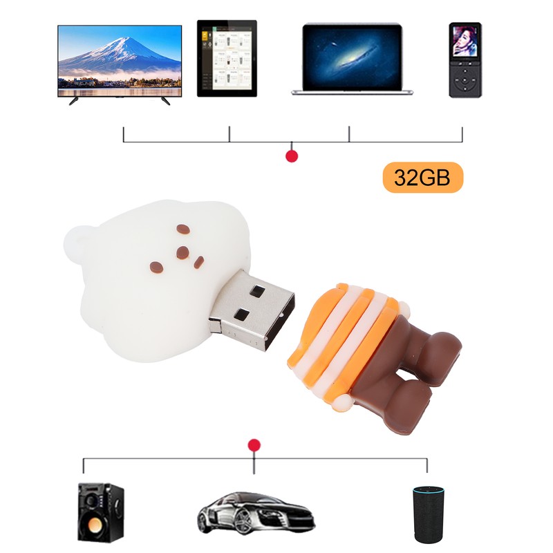 Cartoon U Disk Bear Doll Appearance High Speed Bulk Storage