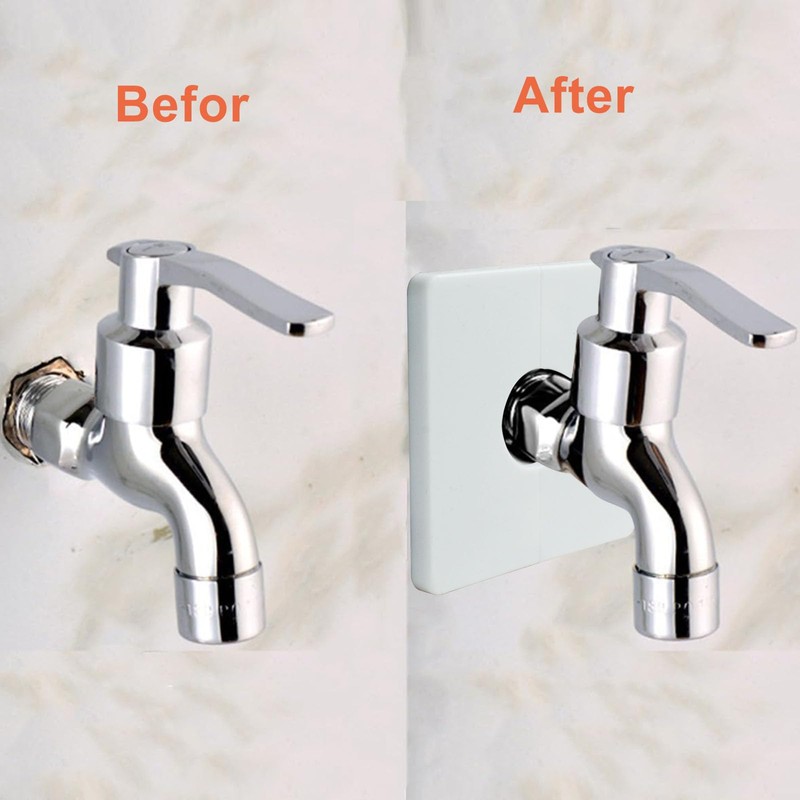 Waziaqoc 2 Pcs Wall Split Flange, ABS Square Self-Adhesive Escutcheon