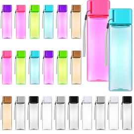 Olgaa 24 Pcs Water Bottle Bulk 16oz Kids Water Bottle Reusable Leak Portable Plastic Sports Drink Water Bottles With Handle Strap for Cycling Camping Hiking Gym Yoga