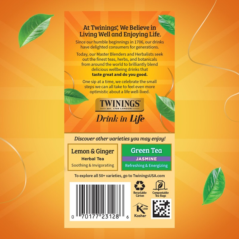 Twinings Camomile, Honey & Vanilla Herbal Tea Individually Wrapped Bags,
