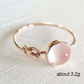 ASFKIPMF 18K Rose Gold Filled Ring Moon Moonstone Solitaire Ring for Women Gemstone Boho Jewelry Fashion Women Pink Moonstone Women Jewelry Elegant Gemstone Wedding Ring Size 9