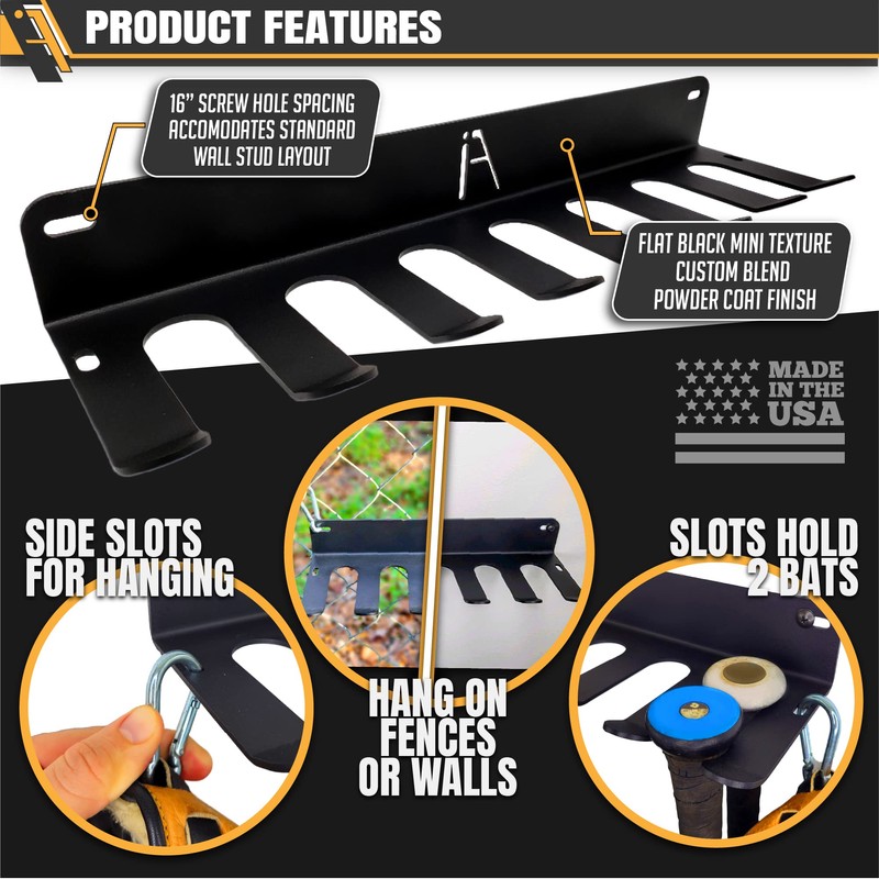 ALPHA BAT RACK XL (HOLDS 14 BATS) - Fence &